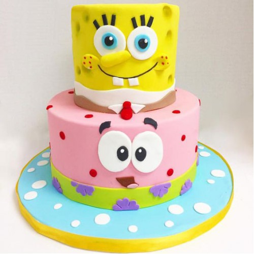 Sponge Bob and Patrick Fondant Cake Delivery in Faridabad