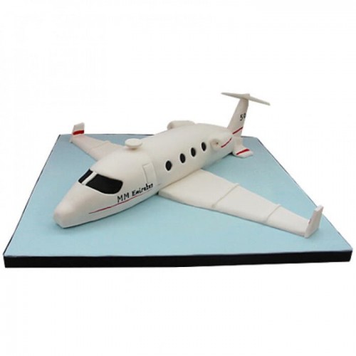 White Airplane Fondant Cake Delivery in Faridabad