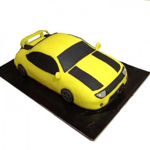 Yellow Designer Car Cake Delivery in Faridabad