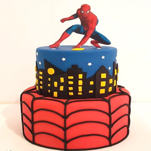 2 Tier Amazing Spiderman Designer Cake Delivery in Faridabad