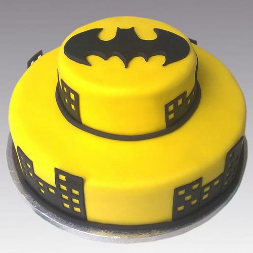 2 Tier Batman Fondant Cake Delivery in Faridabad