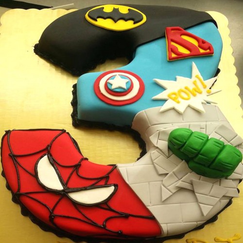3 Number Avengers Theme Cake Delivery in Faridabad