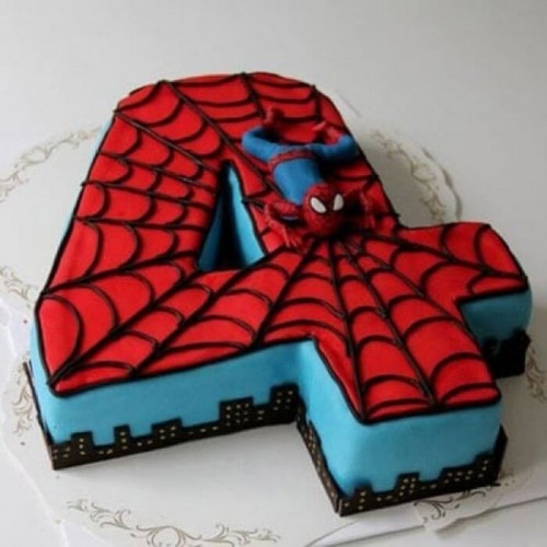 4th Birthday Spiderman Fondant Cake Delivery in Faridabad