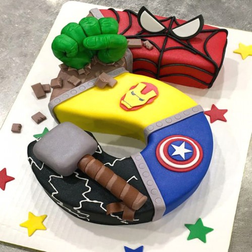 5 Number Avengers Customized Cake Delivery in Faridabad
