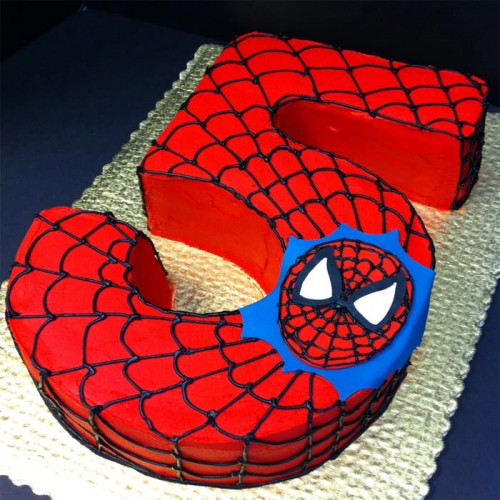 5 Number Spiderman Theme Cake Delivery in Faridabad
