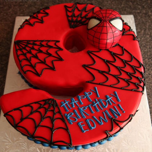9th Birthday Spiderman Customized Cake Delivery in Faridabad