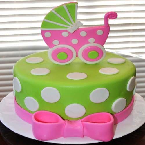 Baby Carriage Theme Fondant Cake Delivery in Faridabad