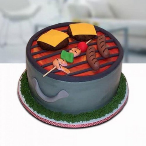 Barbeque Theme Fondant Cake Delivery in Faridabad