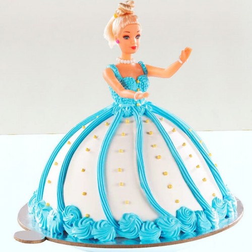 Blue Barbie Doll Cream Cake Delivery in Faridabad