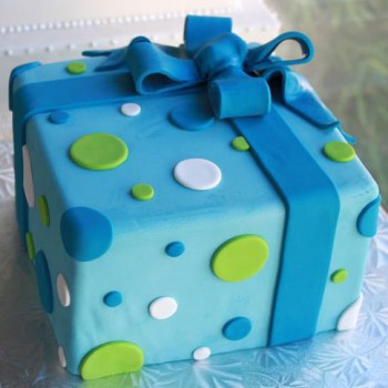 Blue Gifts Box Fondant Cake Blue Gifts Box Fondant Cake