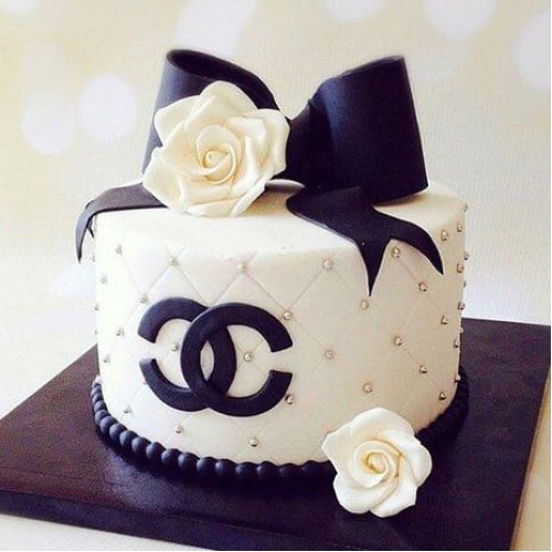 Chanel Theme Fondant Cake Delivery in Faridabad