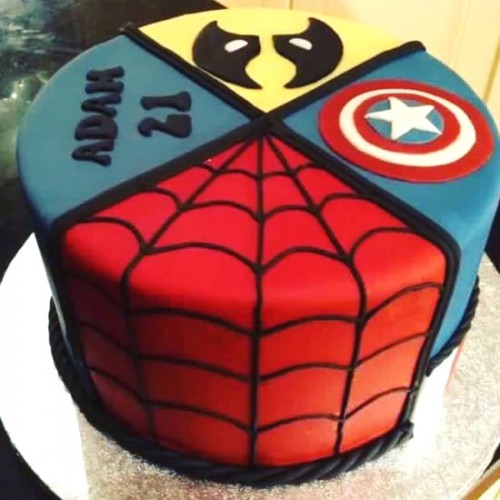 Cool Avengers Theme Fondant Cake Delivery in Faridabad