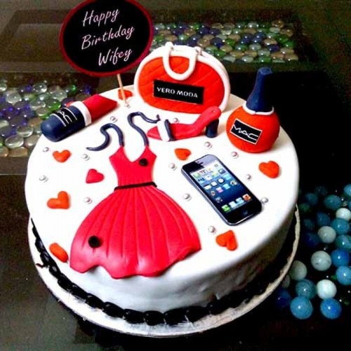 Girls Shopping Theme Fondant Cake Delivery in Faridabad