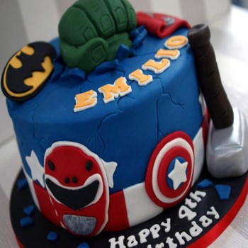 Marvel Avengers Theme Fondant Cake Marvel Avengers Theme Fondant Cake