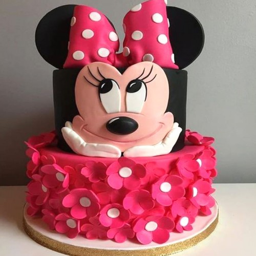 Minnie Mouse 1st Birthday Fondant Cake Delivery in Faridabad