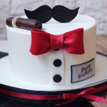 Mustache & Bow Tie Cake Mustache & Bow Tie Cake