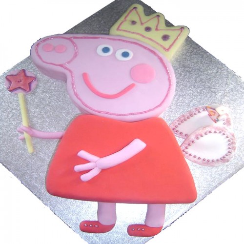 Peppa Pig 3D Customized Fondant Cake Delivery in Faridabad