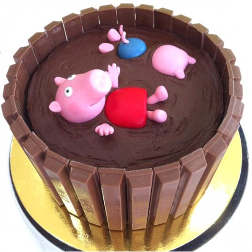 Peppa Pig Chocolate Kit Kat Cake Delivery in Faridabad