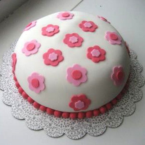 Pure Love Floral Fondant Cake Delivery in Faridabad