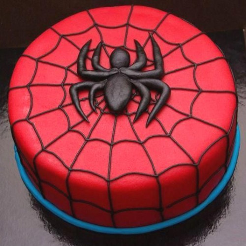 Spider Red Fondant Cake Delivery in Faridabad