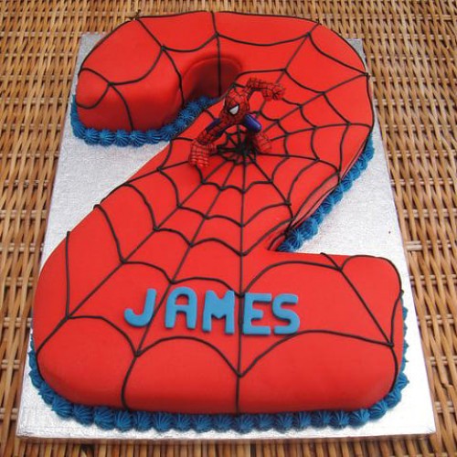 Spiderman 2 Number Fondant Cake Delivery in Faridabad