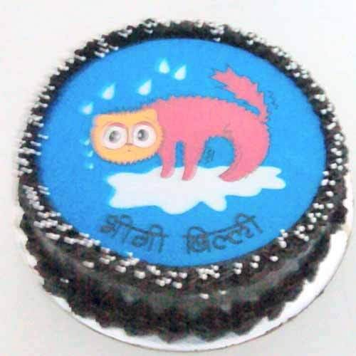 Bheegi Billi Cartoon Photo Cake Delivery in Faridabad