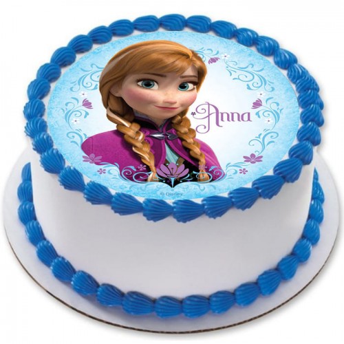 Disney Anna Frozen Round Photo Cake Delivery in Faridabad
