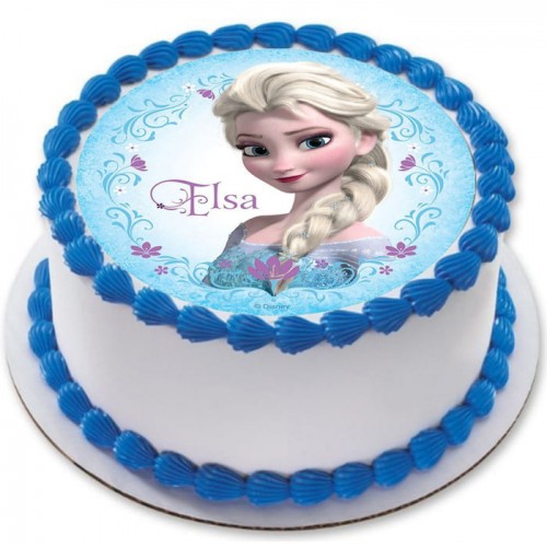 Disney Elsa Frozen Round Photo Cake Delivery in Faridabad