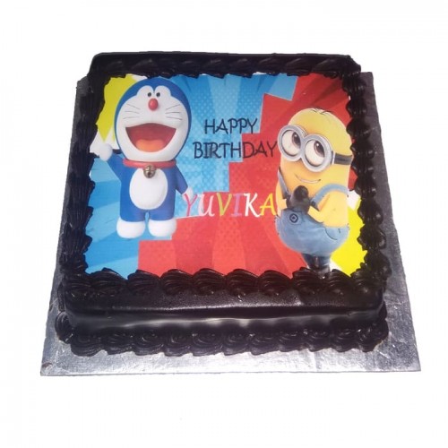Doraemon & Minion Photo Cake Delivery in Faridabad