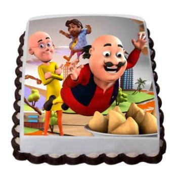 Motu Patlu Cartoon Photo Cake