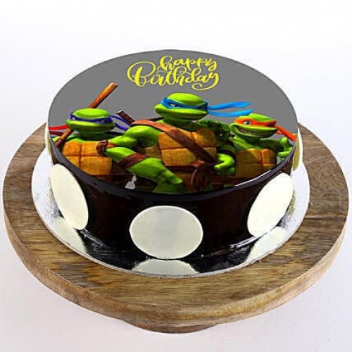 Ninja Turtles Chocolate Photo Cake Delivery in Faridabad