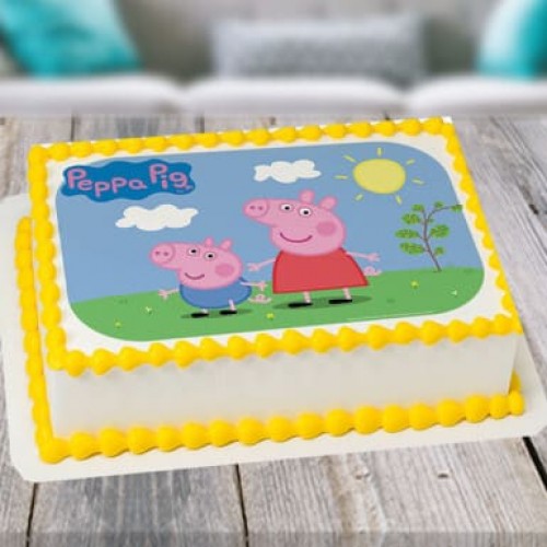 Peppa Pig Cartoon Photo Cake Delivery in Faridabad
