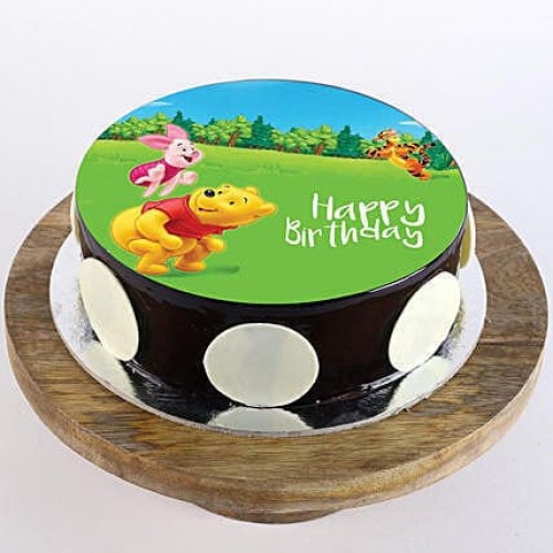 Pooh & Piglet Chocolate Photo Cake Delivery in Faridabad