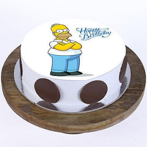 Simpsons Pineapple Photo Cake Delivery in Faridabad