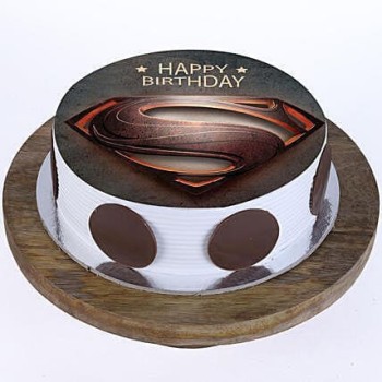Superman Logo Pineapple Photo Cake