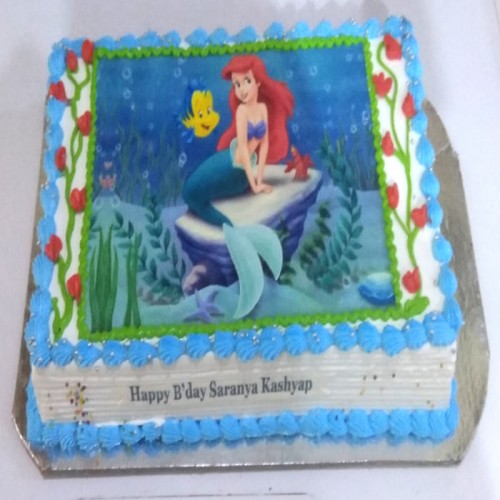 The Little Mermaid Cartoon Photo Cake Delivery in Faridabad