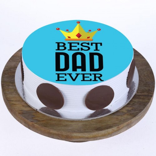 Best Dad Ever Pineapple Photo Cake Delivery in Faridabad