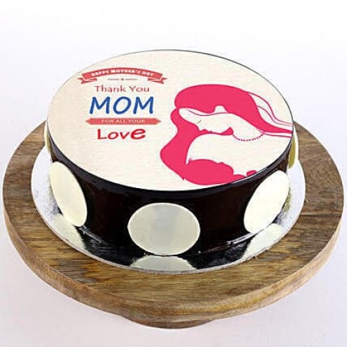Love Mom Chocolate Photo Cake Delivery in Faridabad