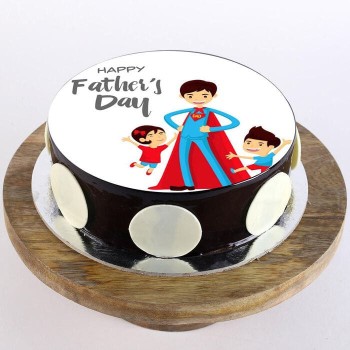 Superman Dad Chocolate Photo Cake