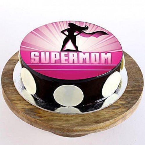 Supermom Chocolate Photo Cake Delivery in Faridabad