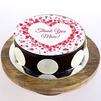 Thank You Mom Chocolate Photo Cake