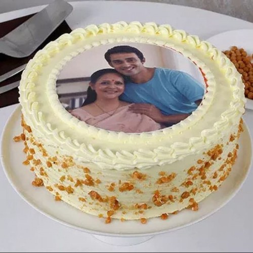 Butter Scotch Round Photo Cake Delivery in Faridabad