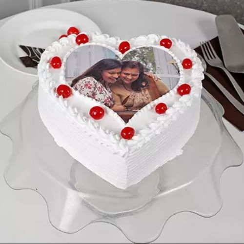 Pineapple Heart Shaped Photo Cake Delivery in Faridabad