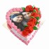 Pink Heart Flower Photo Cake
