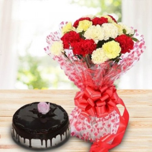 Carnation With Truffle Combo Delivery in Faridabad