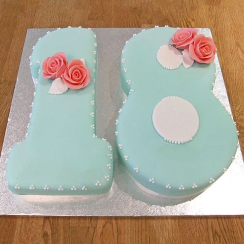 Number 18 Birthday Fondant Cake in Faridabad