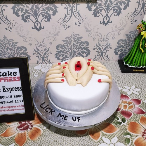 Pussy Shape Bachelorette Cake Delivery in Faridabad