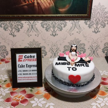 Miss to Mrs Theme Fondant Cake