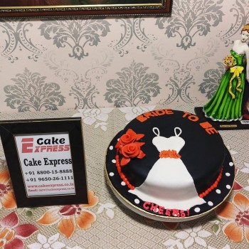 Bridal Gown Theme Fondant Cake
