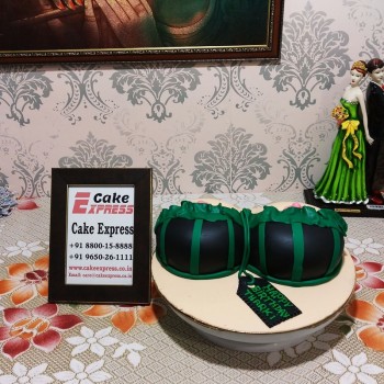 Black Open Bra Naughty Fondant Cake